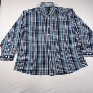 C.E. Schmidt Workwear Shirt Mens XXL Blue Plaid Cotton Button Up Work